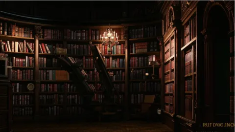 donkere bibliotheek
